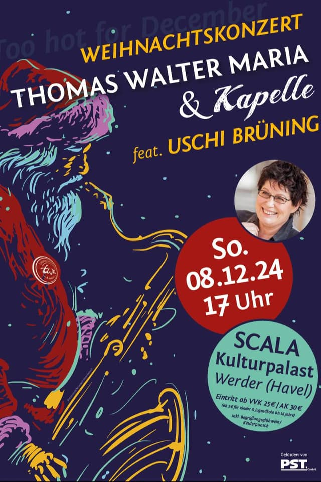 WEIHNACHTSKONZERT – THOMAS WALTER MARIA & KAPELLE MIT STARGAST USCHI BRÜNING Poster